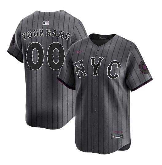 Men's New York Mets Customized Graphite 2024 City Connect Limited Stitched Baseball Jersey,We sell and wholesale Men's New York Mets Customized Graphite 2024 City Connect Limited Stitched Baseball Jersey on line form chian!